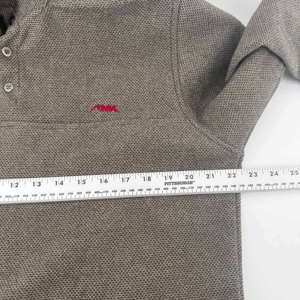 Mountain Khakis Mens M Brown Textured Fleece Quarter Button Mock Neck Pullover - Picture 8 of 9